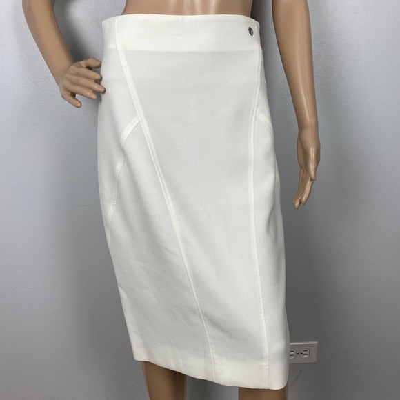 VERSACE COLLECTION WHITE PENCIL SKIRT - Picture 2 of 10